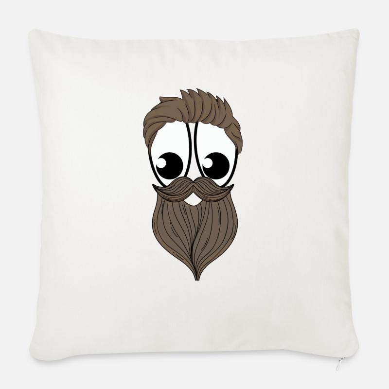 Mann mit Bart - Sofakissen mit Füllung 45 x 45 cm - Naturweiß