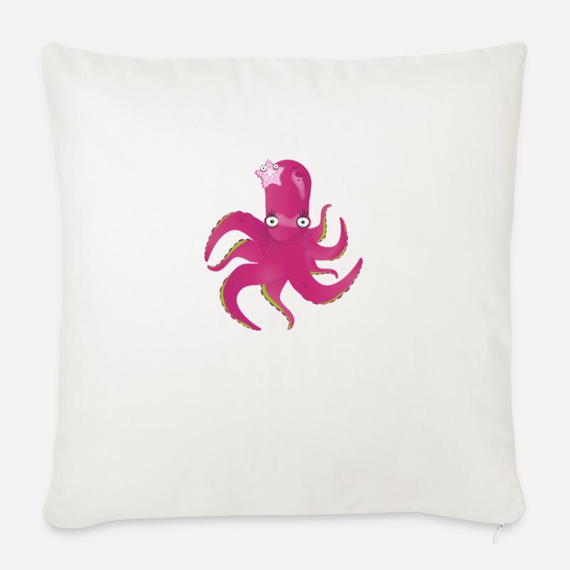 Krake - Sofakissen mit Füllung 45 x 45 cm - Naturweiß 