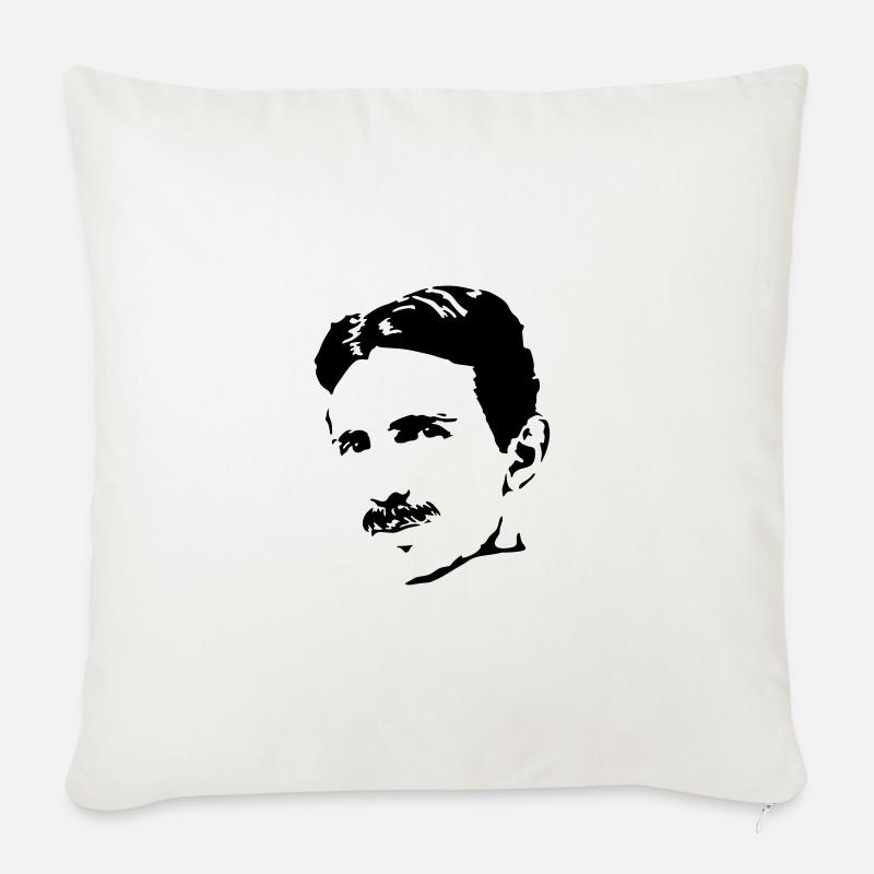Tesla - Coussin et housse de 45 x 45 cm - blanc nature