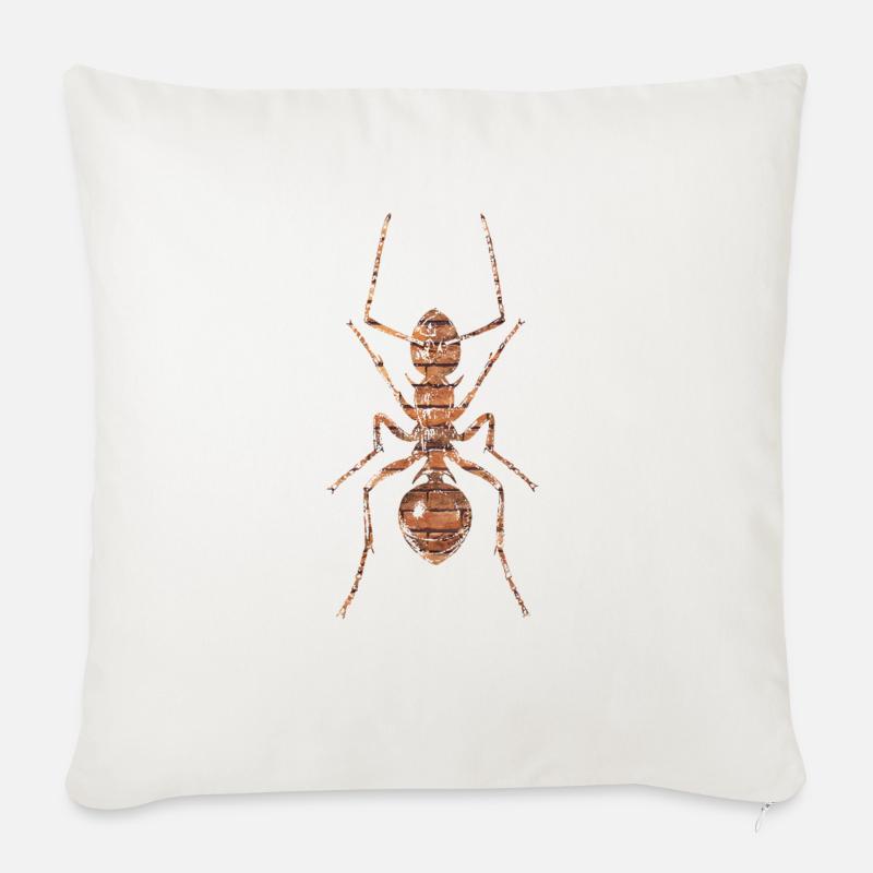Fourmi - Coussin et housse de 45 x 45 cm - blanc nature