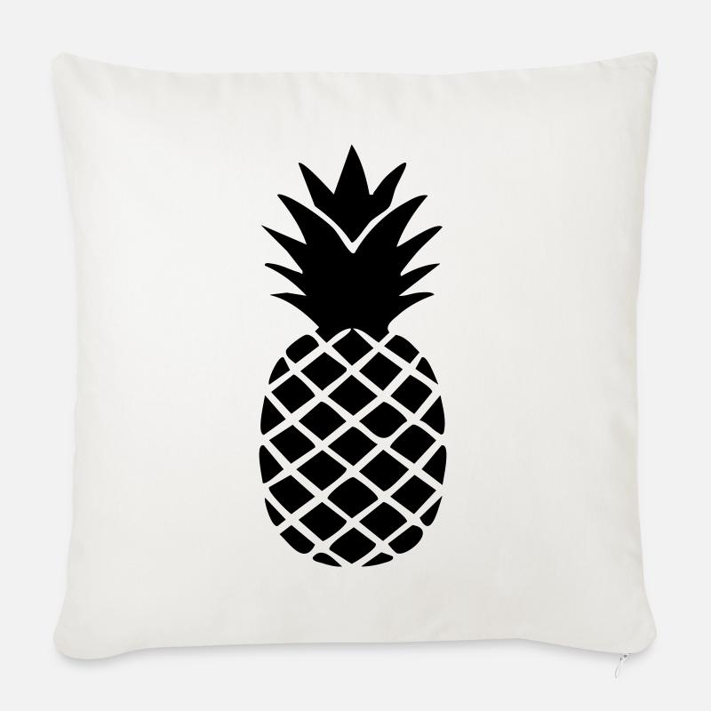 Ananas-Silhouette – Tropisches Statement-Design - Sofakissen mit Füllung 45 x 45 cm - Naturweiß