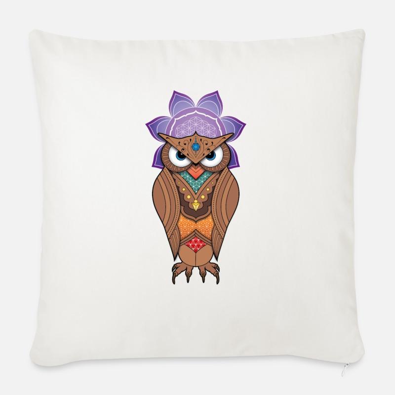 Eule - Sofakissen mit Füllung 45 x 45 cm - Naturweiß 