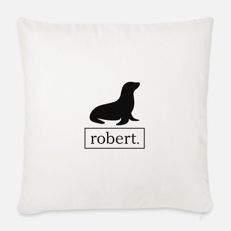 Robbe / Seehund / Seelöwe Robert - Sofakissen mit Füllung 45 x 45 cm - Naturweiß 