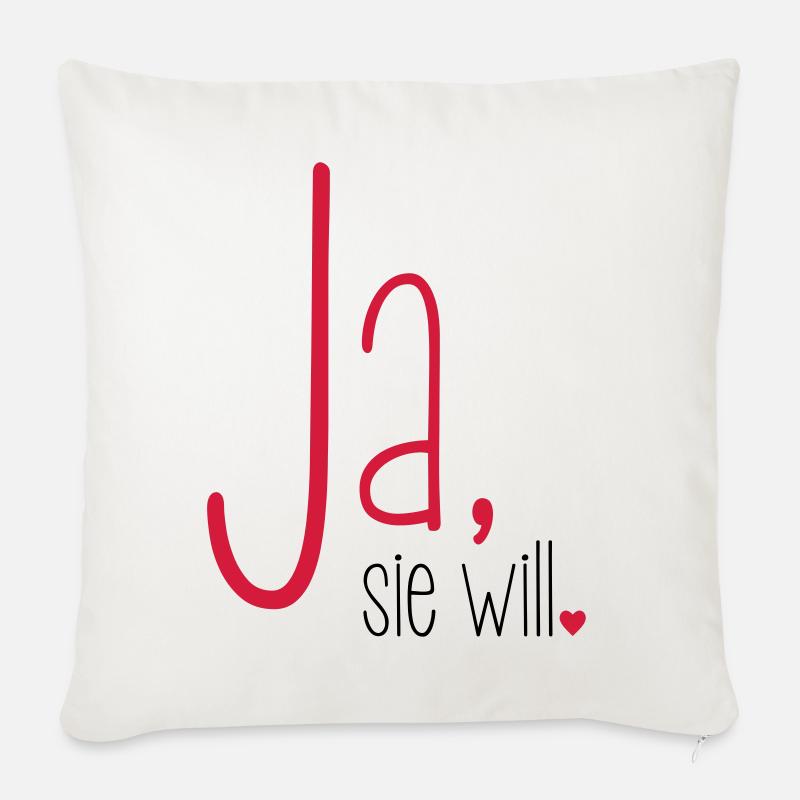 Ja sie will Junggesellin Junggesellenabschied - Sofakissen mit Füllung 45 x 45 cm - Naturweiß 
