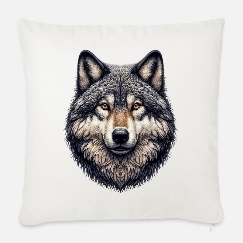 Wolf - Sofakissen mit Füllung 45 x 45 cm - Naturweiß 