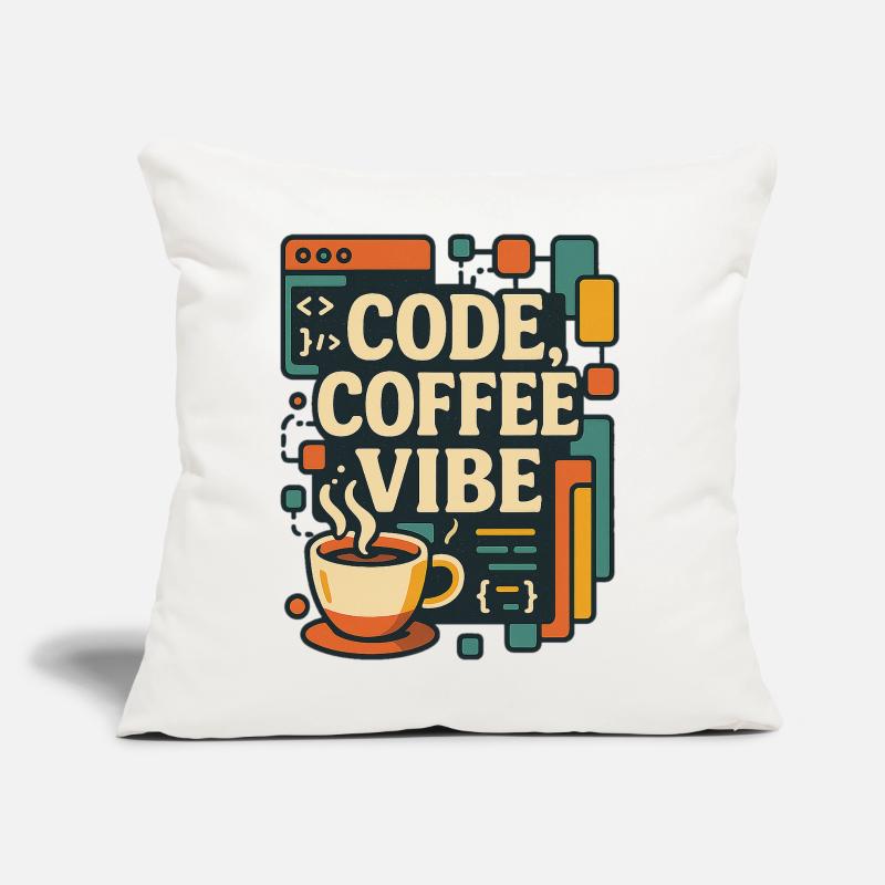 Code Coffee Vibe – T-shirt Programmeur drôle Coussin et housse de 45 x 45 cm