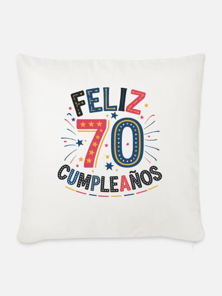 ¡Feliz 70 Cumpleaños! - Sofakissen mit Füllung 45 x 45 cm - Naturweiß 