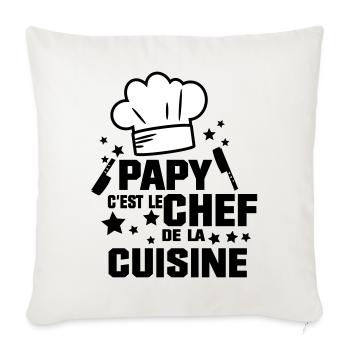 PAPY LE CHEF - Coussin et housse de 45 x 45 cm - blanc nature - Devant