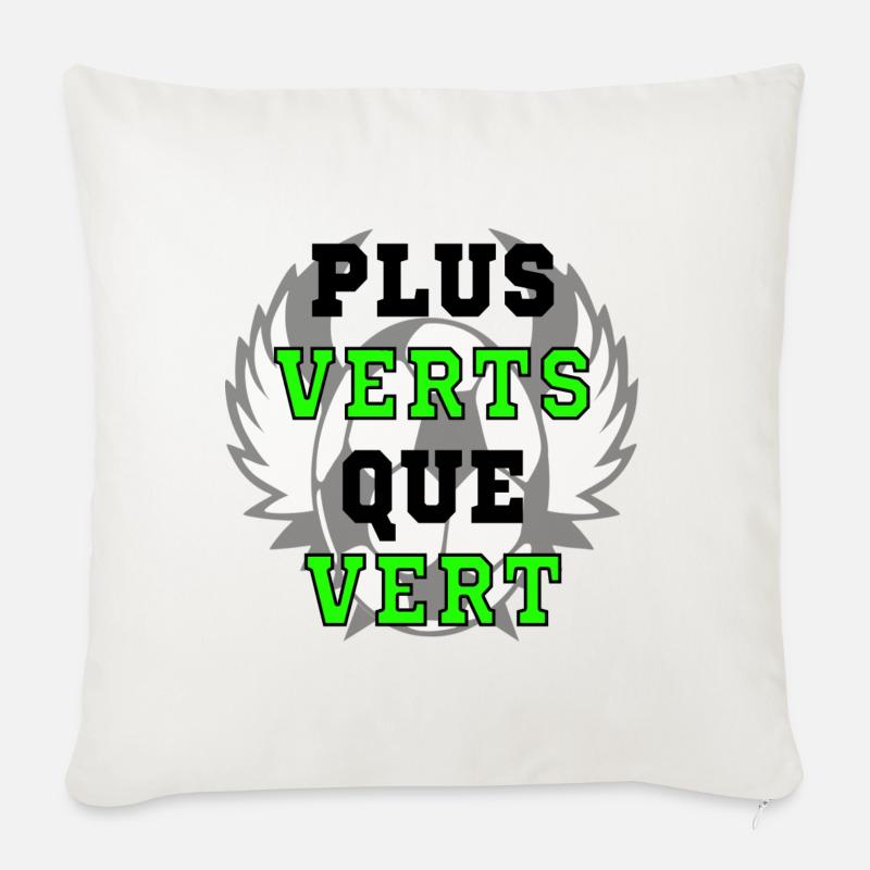 PLUS VERTS QUE VERT - St Etienne ASSE - Coussin et housse de 45 x 45 cm - blanc nature