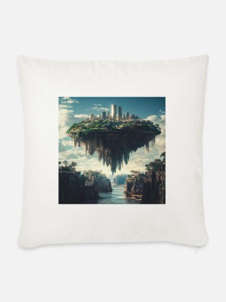Fliegende Insel - Sofakissen mit Füllung 45 x 45 cm - Naturweiß