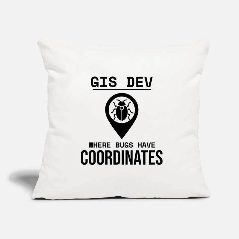 GIS Dev Debugging Coordinates Geospatial Bug Sofa pillow with filling 45cm x 45cm