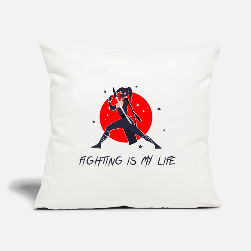 Combattant en pose de combat avec épée Coussin et housse de 45 x 45 cm