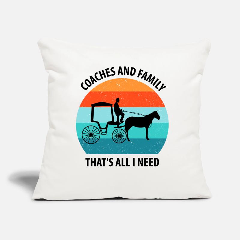 Calèche de cocher Calèche tirée par des chevaux Calèche Coussin et housse de 45 x 45 cm