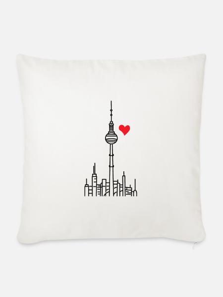 Love Berlin - Sofakissen mit Füllung 45 x 45 cm - Naturweiß