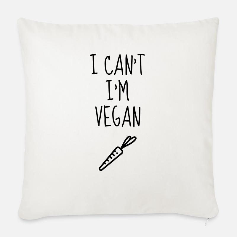 Vegetarier / Vegetarismus / Vegan / Vegetarierin - Sofakissen mit Füllung 45 x 45 cm - Naturweiß 
