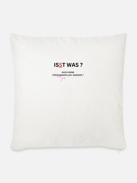 Übergewicht, witziges Shirt - Sofakissen mit Füllung 45 x 45 cm - Naturweiß
