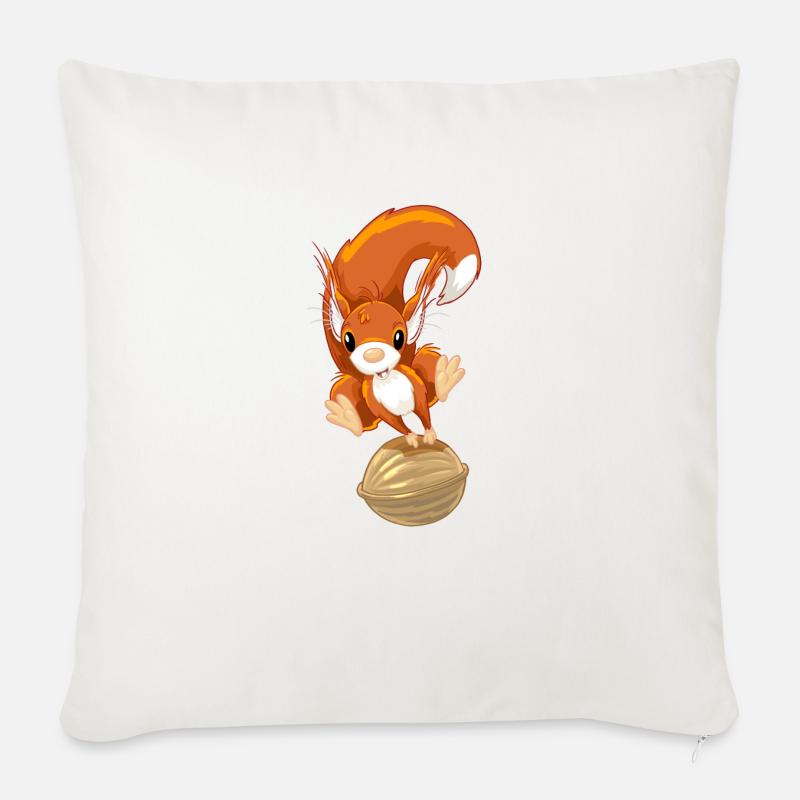 Eichhörnchen 3 - Sofakissen mit Füllung 45 x 45 cm - Naturweiß 