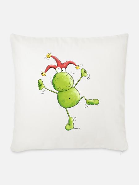 Karneval Frosch - Sofakissen mit Füllung 45 x 45 cm - Naturweiß