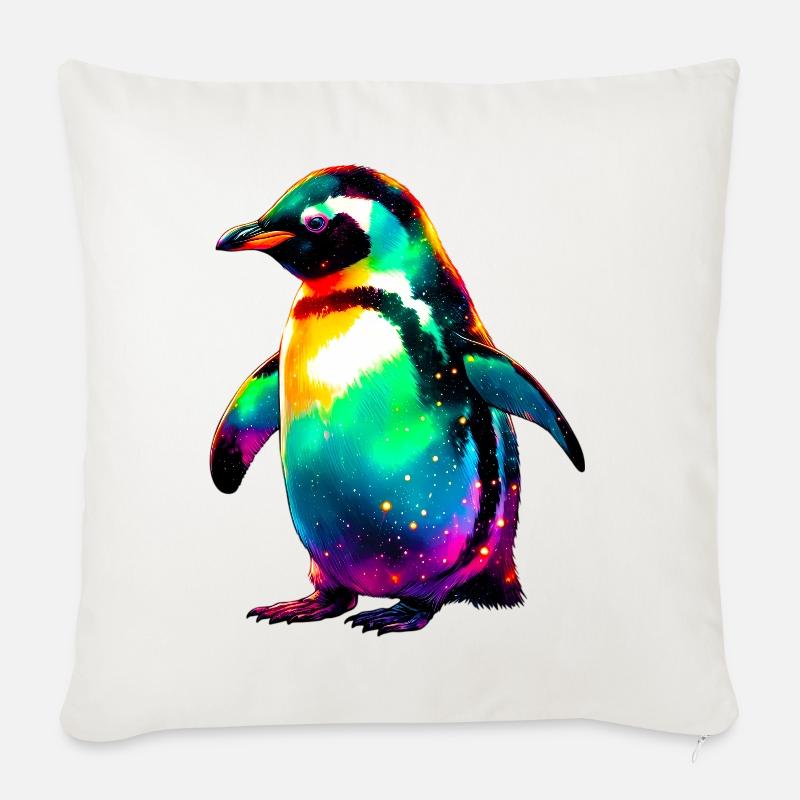 Pinguin - Sofakissen mit Füllung 45 x 45 cm - Naturweiß 