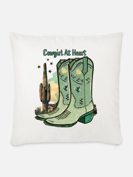 Western Boots - Sofakissen mit Füllung 45 x 45 cm - Naturweiß