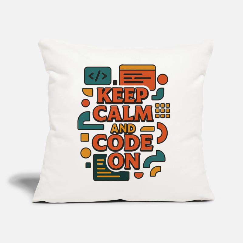 Reste calme et code activé – Chemise de codeur drôle Coussin et housse de 45 x 45 cm