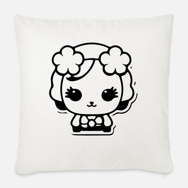 Créature super mignonne - Coussin et housse de 45 x 45 cm - blanc nature