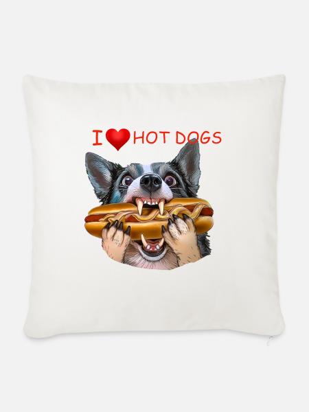 Hot Dog - Sofakissen mit Füllung 45 x 45 cm - Naturweiß