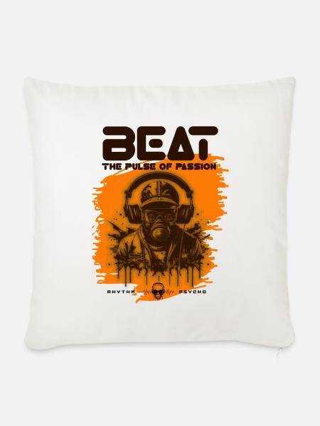 BEAT PASSION - Sofakissen mit Füllung 45 x 45 cm - Naturweiß 