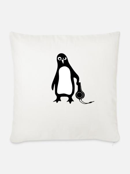 Pinguin Linux - Sofakissen mit Füllung 45 x 45 cm - Naturweiß