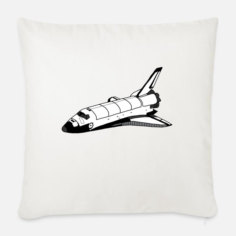 Navette spatiale - Coussin et housse de 45 x 45 cm - blanc nature