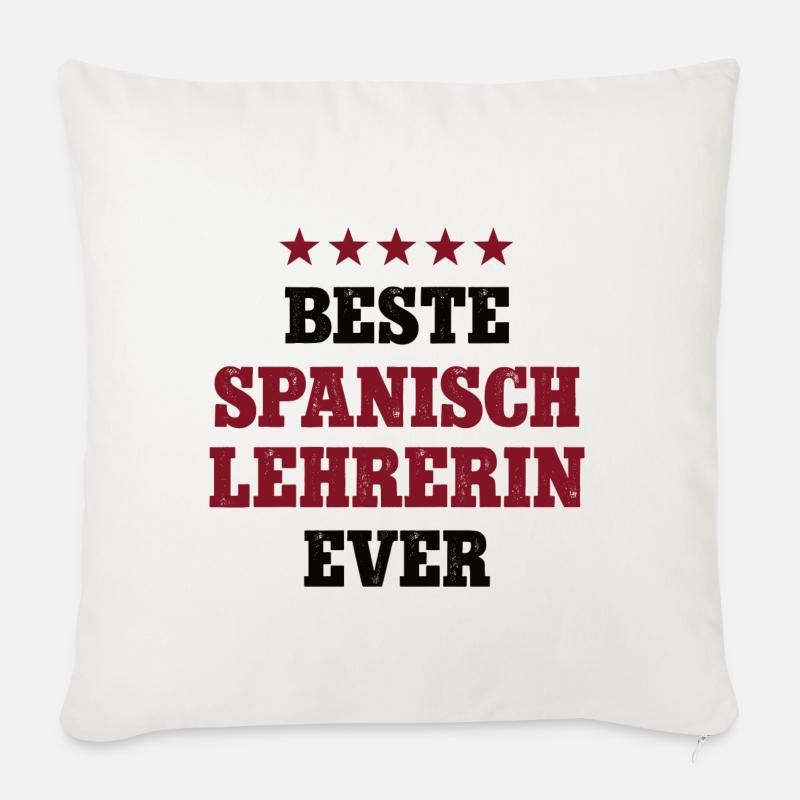 Beste Spanisch Lehrerin Schule Spanish Teacher - Sofakissen mit Füllung 45 x 45 cm - Naturweiß 