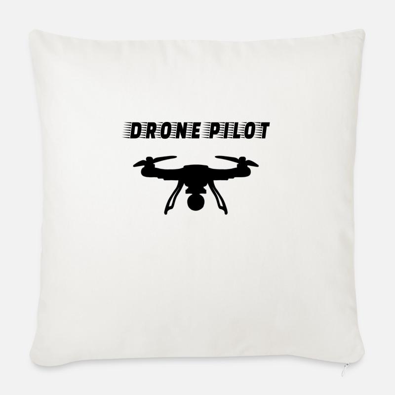 DRONE: Drone Pilot - Sofakissen mit Füllung 45 x 45 cm - Naturweiß 