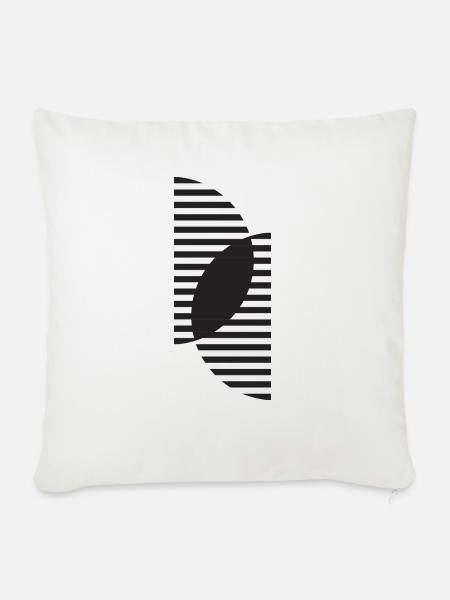 Kreise Linien Design - Sofakissen mit Füllung 45 x 45 cm - Naturweiß
