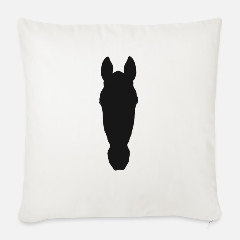 Pferdekopf frontale Silhouette - Sofakissen mit Füllung 45 x 45 cm - Naturweiß 