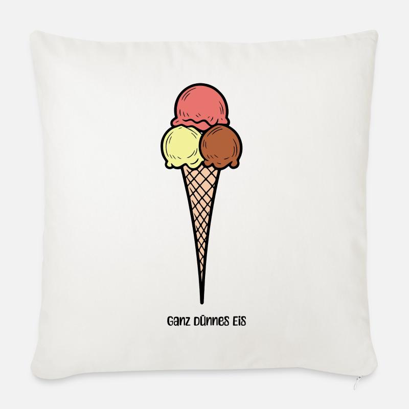 Ganz dünnes Eis - Sofakissen mit Füllung 45 x 45 cm - Naturweiß 