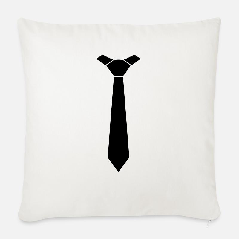 Krawatte Tie Schlips - Sofakissen mit Füllung 45 x 45 cm - Naturweiß 