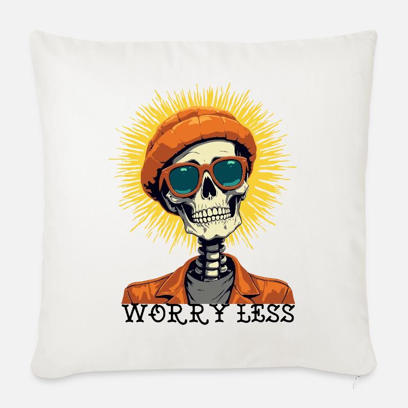 Skelett mit Sunset Lackleder Haar - Sofakissen mit Füllung 45 x 45 cm - Naturweiß 