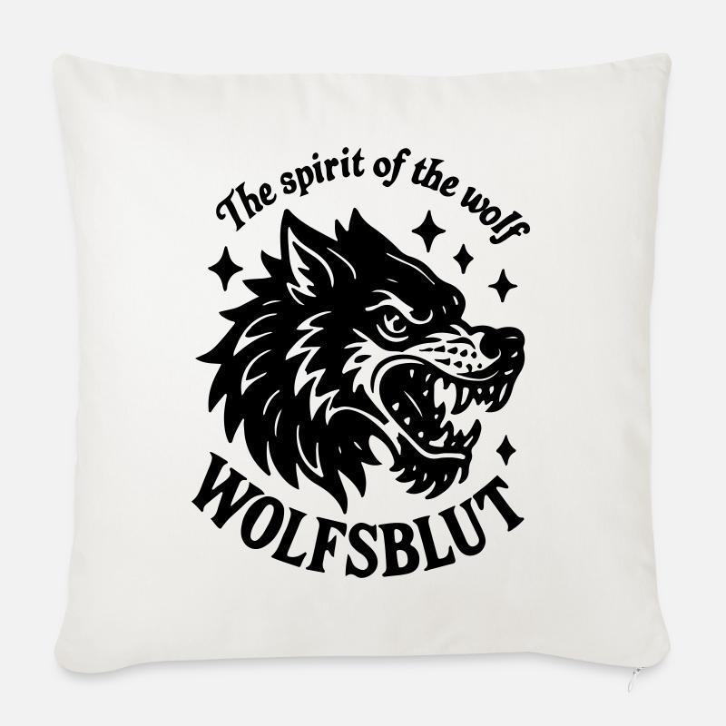 Wolf Blood Wolves Wolf Pack Wolf Pack Pack Pack Hunting - Sofa pillow with filling 45cm x 45cm - natural white