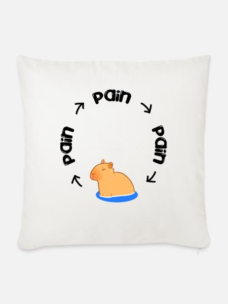 Capybara Wasserschwein Pain - Sofakissen mit Füllung 45 x 45 cm - Naturweiß