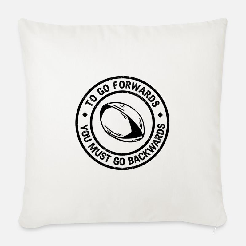 Rugby Spruch - Sofakissen mit Füllung 45 x 45 cm - Naturweiß