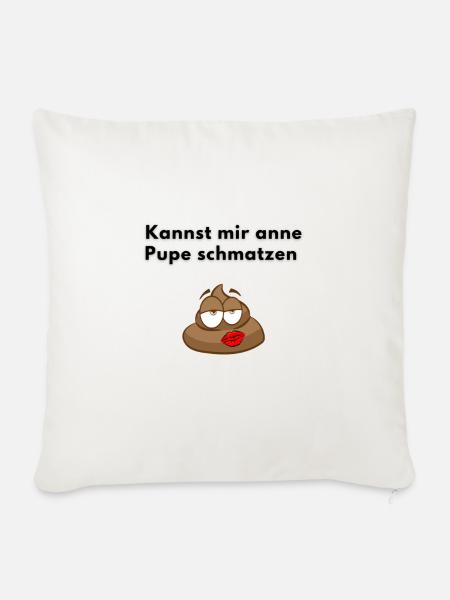 Pupe schmatzen - Sofakissen mit Füllung 45 x 45 cm - Naturweiß