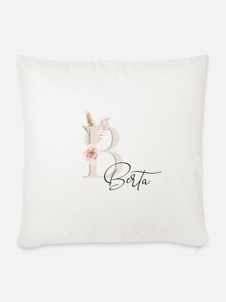 Berta! Name Boho - Sofakissen mit Füllung 45 x 45 cm - Naturweiß 