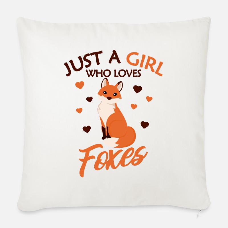 Renard - Coussin et housse de 45 x 45 cm - blanc nature