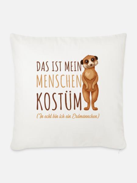 Erdmännchen - Sofakissen mit Füllung 45 x 45 cm - Naturweiß