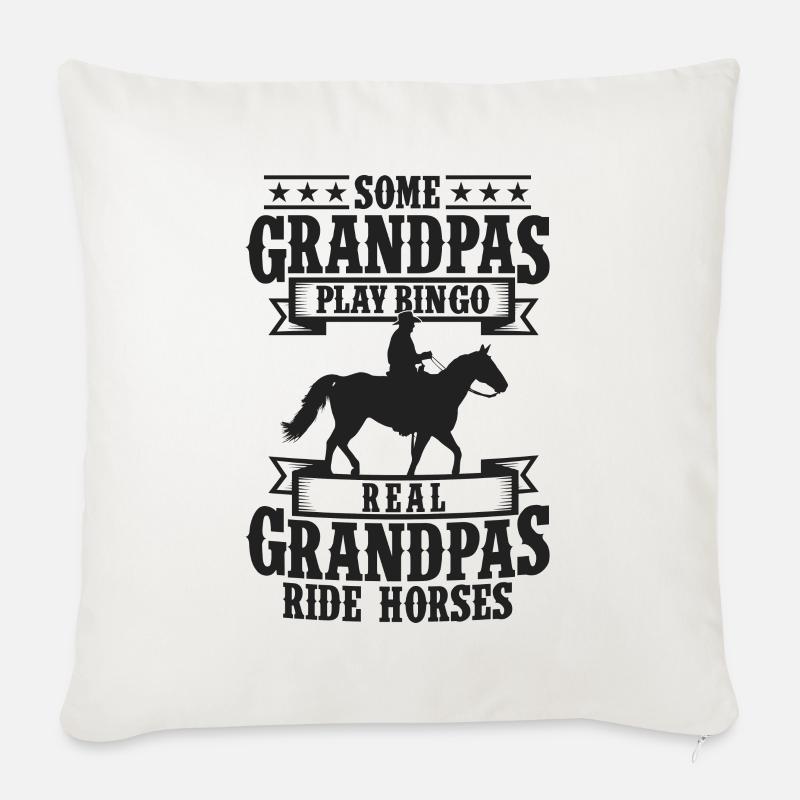 Les chevaux - Coussin et housse de 45 x 45 cm - blanc nature