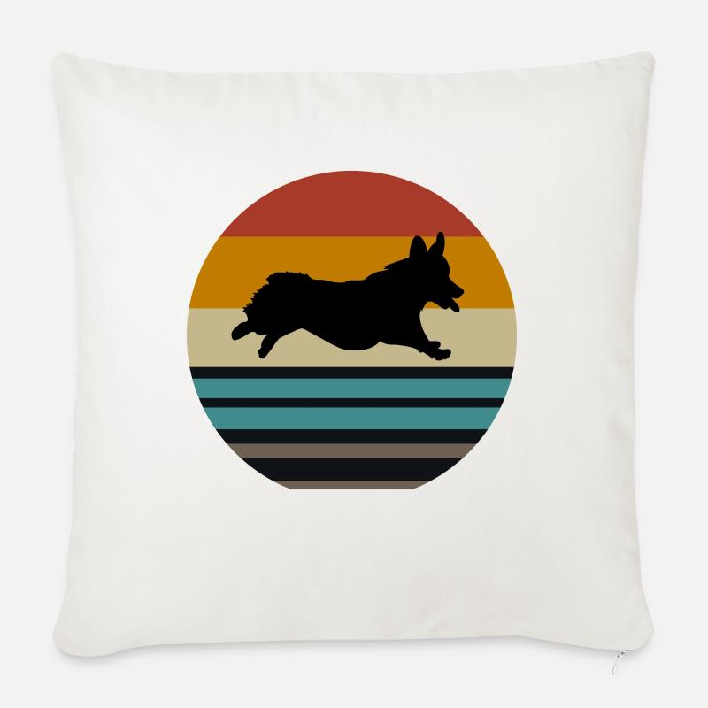 Corgi - Coussin et housse de 45 x 45 cm - blanc nature