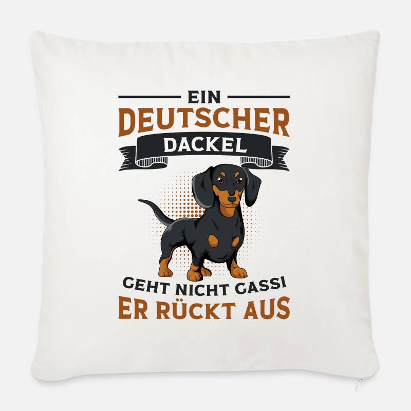 Dackel - Sofakissen mit Füllung 45 x 45 cm - Naturweiß 