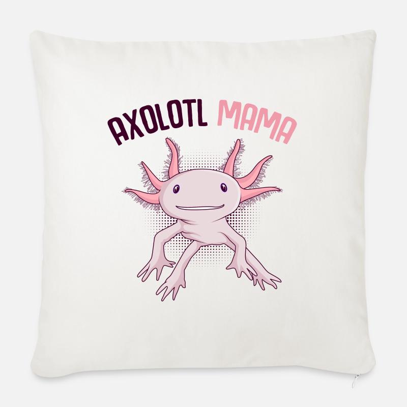 Axolotl - Coussin et housse de 45 x 45 cm - blanc nature