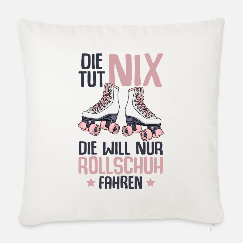 Rollschuhe - Sofakissen mit Füllung 45 x 45 cm - Naturweiß 