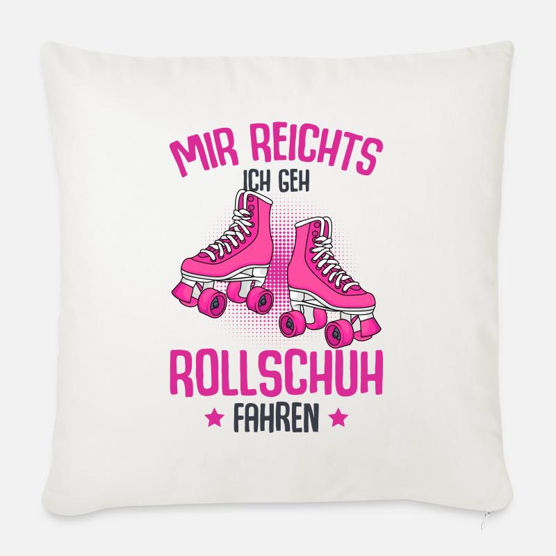 Rollschuhe - Sofakissen mit Füllung 45 x 45 cm - Naturweiß 